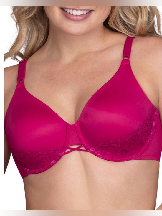 Vanity Fair Other - Vanity Fair Magenta Lace-Trim Underwire Bra. Size 44C
